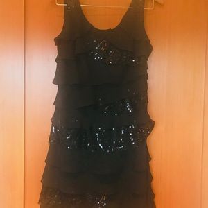 Tiered sequin cocktail dress